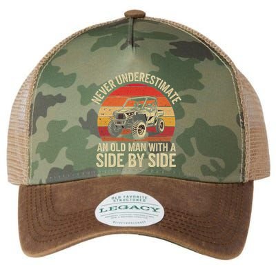 Never Underestimate An Old Man With A Side By Side Vintage Legacy Tie Dye Trucker Hat