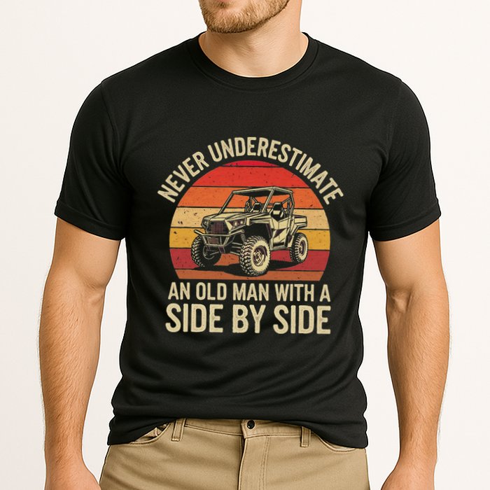 Never Underestimate An Old Man With A Side By Side Vintage Performance Shirt
