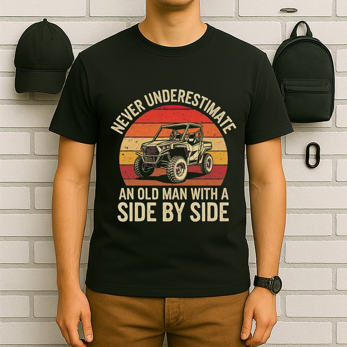 Never Underestimate An Old Man With A Side By Side Vintage T-Shirt