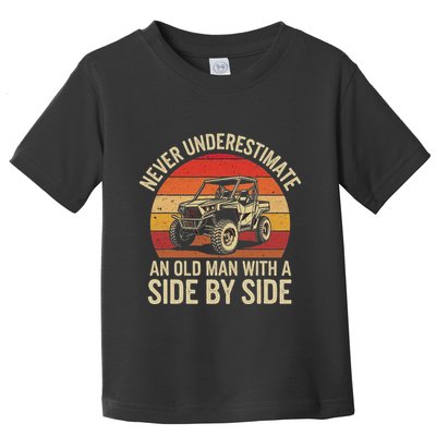 Never Underestimate An Old Man With A Side By Side Vintage Toddler T-Shirt
