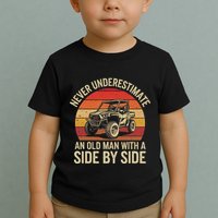 Never Underestimate An Old Man With A Side By Side Vintage Toddler T-Shirt