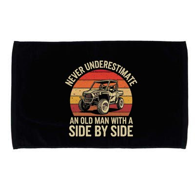 Never Underestimate An Old Man With A Side By Side Vintage Microfiber Hand Towel