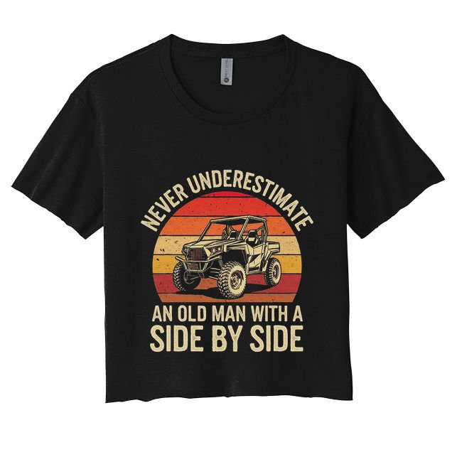 Never Underestimate An Old Man With A Side By Side Vintage Crop Top