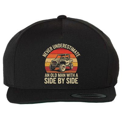 Never Underestimate An Old Man With A Side By Side Vintage Wool Snapback Cap