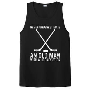 Never Underestimate An Old With A Hockey Stick Gift PosiCharge Competitor Tank