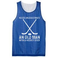 Never Underestimate An Old With A Hockey Stick Gift Mesh Reversible Basketball Jersey Tank