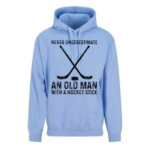 Never Underestimate An Old With A Hockey Stick Gift Unisex Surf Hoodie