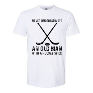 Never Underestimate An Old With A Hockey Stick Gift Softstyle CVC T-Shirt