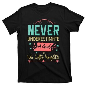 Never Underestimate A Girl Who Lifts Weights Weightlifting T-Shirt