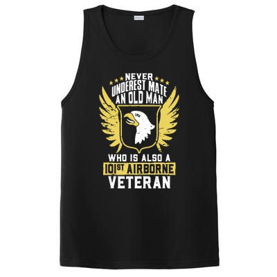 Never Underestimate An Old Man 101st Airborne Veteran Gift PosiCharge Competitor Tank