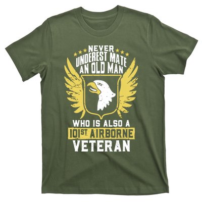 Never Underestimate An Old Man 101st Airborne Veteran Gift T-Shirt