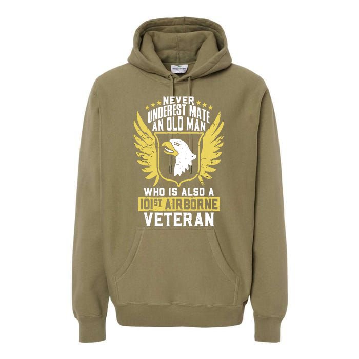 Never Underestimate An Old Man 101st Airborne Veteran Gift Premium Hoodie