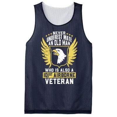 Never Underestimate An Old Man 101st Airborne Veteran Gift Mesh Reversible Basketball Jersey Tank