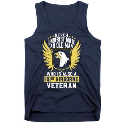 Never Underestimate An Old Man 101st Airborne Veteran Gift Tank Top