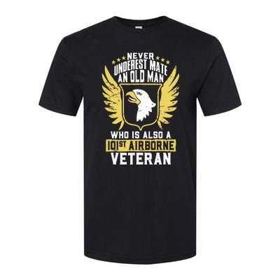 Never Underestimate An Old Man 101st Airborne Veteran Gift Softstyle CVC T-Shirt