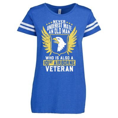 Never Underestimate An Old Man 101st Airborne Veteran Gift Enza Ladies Jersey Football T-Shirt