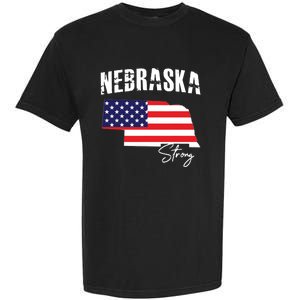 Nebraskastrong Usa America Flag Map Garment-Dyed Heavyweight T-Shirt