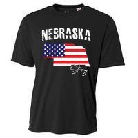 Nebraskastrong Usa America Flag Map Cooling Performance Crew T-Shirt