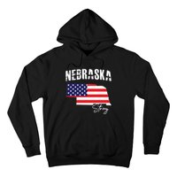 Nebraskastrong Usa America Flag Map Hoodie