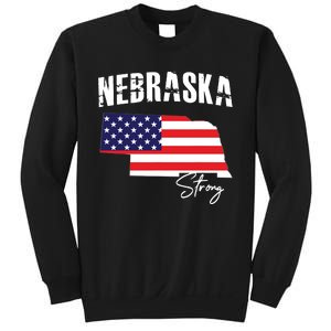 Nebraskastrong Usa America Flag Map Sweatshirt