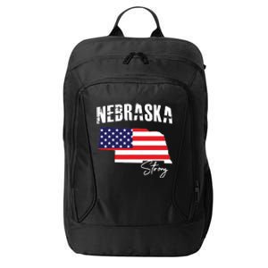 Nebraskastrong Usa America Flag Map City Backpack