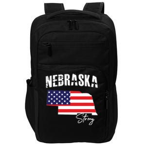 Nebraskastrong Usa America Flag Map Impact Tech Backpack