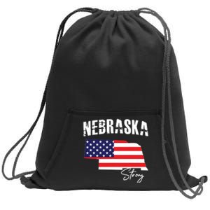 Nebraskastrong Usa America Flag Map Sweatshirt Cinch Pack Bag