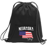 Nebraskastrong Usa America Flag Map Sweatshirt Cinch Pack Bag