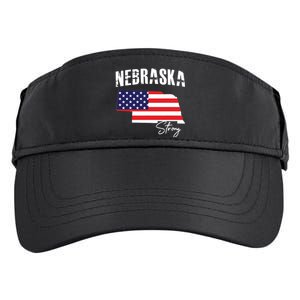 Nebraskastrong Usa America Flag Map Adult Drive Performance Visor