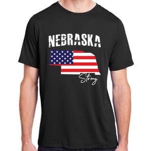 Nebraskastrong Usa America Flag Map Adult ChromaSoft Performance T-Shirt