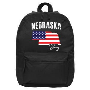 Nebraskastrong Usa America Flag Map 16 in Basic Backpack