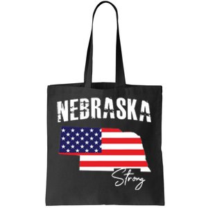 Nebraskastrong Usa America Flag Map Tote Bag