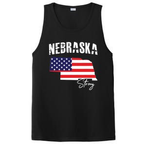 Nebraskastrong Usa America Flag Map PosiCharge Competitor Tank