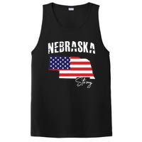 Nebraskastrong Usa America Flag Map PosiCharge Competitor Tank