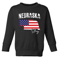 Nebraskastrong Usa America Flag Map Toddler Sweatshirt