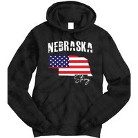 Nebraskastrong Usa America Flag Map Tie Dye Hoodie