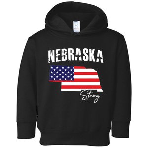 Nebraskastrong Usa America Flag Map Toddler Hoodie