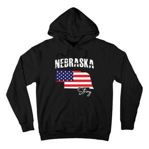 Nebraskastrong Usa America Flag Map Tall Hoodie