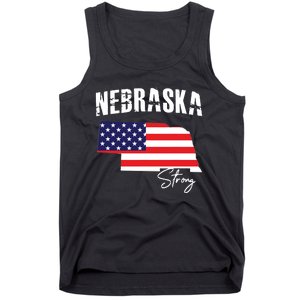 Nebraskastrong Usa America Flag Map Tank Top