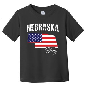 Nebraskastrong Usa America Flag Map Toddler T-Shirt