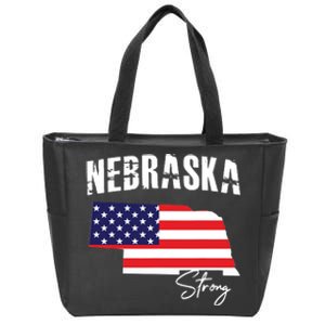 Nebraskastrong Usa America Flag Map Zip Tote Bag