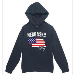 Nebraskastrong Usa America Flag Map Urban Pullover Hoodie