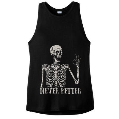 Never Underestimate An Old Man With A Guitar Acoustic Player Ladies PosiCharge Tri-Blend Wicking Tank