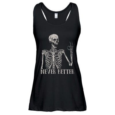 Never Underestimate An Old Man With A Guitar Acoustic Player Ladies Essential Flowy Tank