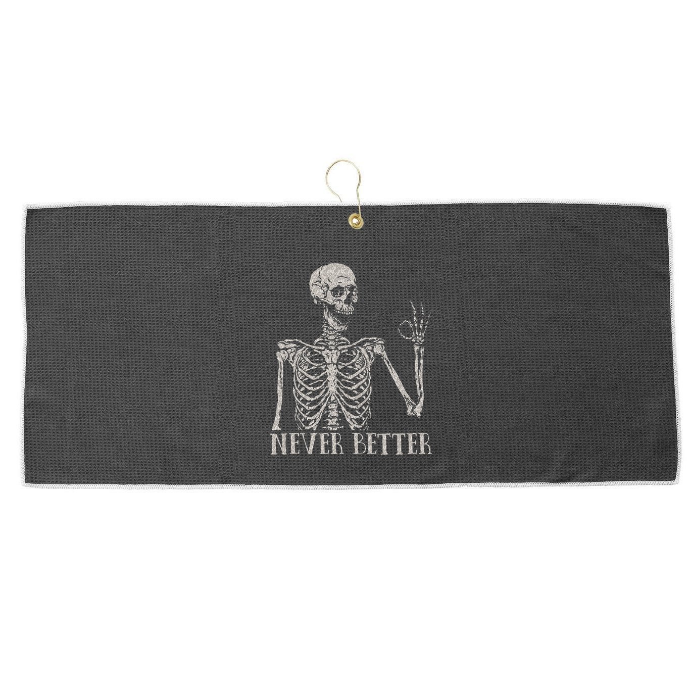 Never Underestimate An Old Man With A Guitar Acoustic Player Large Microfiber Waffle Golf Towel