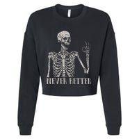 Never Underestimate An Old Man With A Guitar Acoustic Player Cropped Pullover Crew