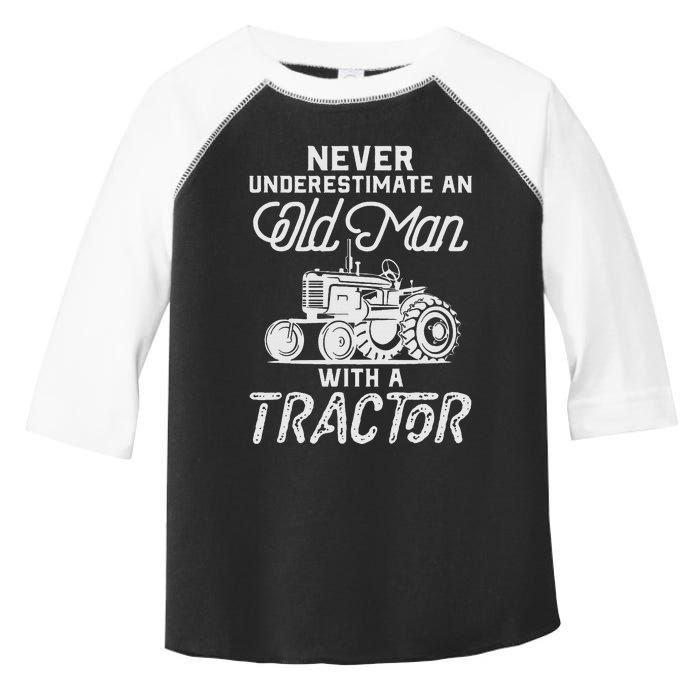 Never Underestimate An Old Man With A Tractor Toddler Fine Jersey T-Shirt