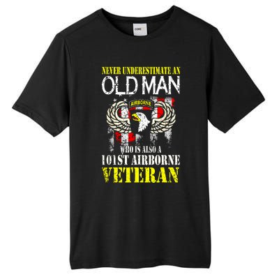 Never Underestimate An Old Man 101st Airborne Veteran Gift Tall Fusion ChromaSoft Performance T-Shirt