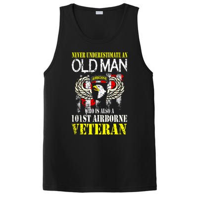 Never Underestimate An Old Man 101st Airborne Veteran Gift PosiCharge Competitor Tank