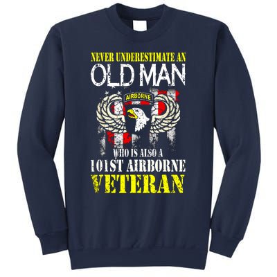 Never Underestimate An Old Man 101st Airborne Veteran Gift Sweatshirt